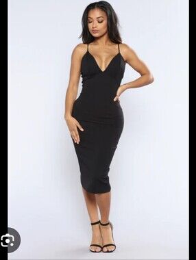 Seni & Cade Black Bodycon Dress Size XS Spaghetti Strap Mini Cocktail Party